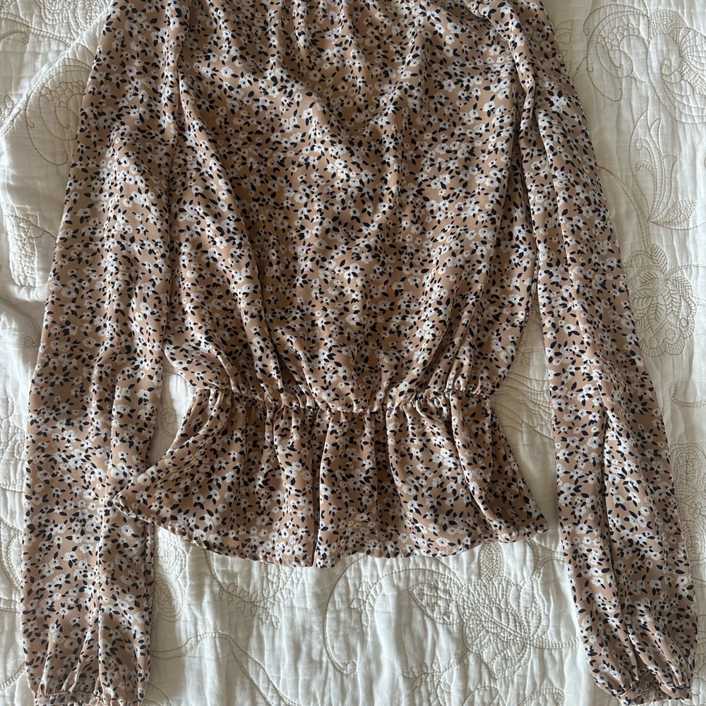 Sienna Sky Pink and White floral blouse, long sleeve - Picture 4 of 4